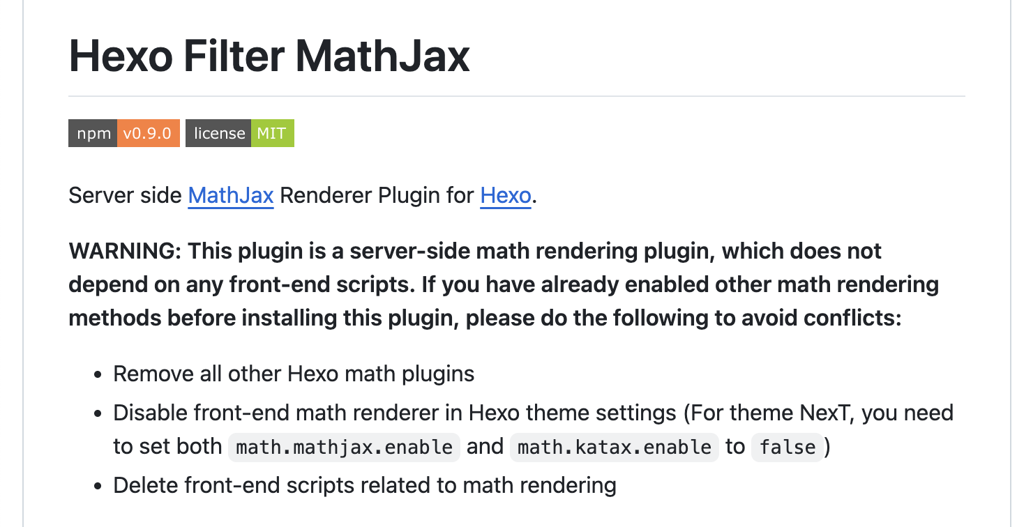 hexo-filter-mathjax github主页的说明